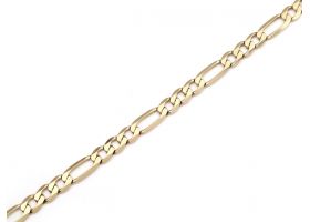 Vintage 9kt yellow gold solid Figaro link bracelet