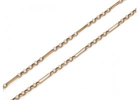 Vintage figaro belcher link necklace in 9kt yellow gold