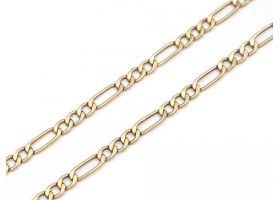 Italian 9kt yellow gold Figaro link chain
