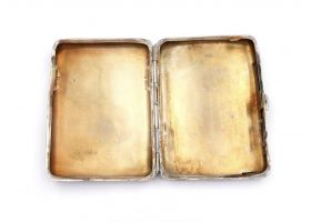 Antique sterling silver curved rectangular case