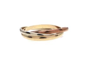 Vintage 9kt tri-gold Russian wedding ring
