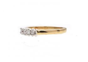 0.30ct five stone diamond ring in 18kt yellow gold