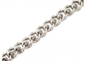 Vintage 9kt white gold fancy ribbed bracelet