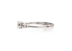 Contemporary diamond solitaire engagement ring in 18kt white gold
