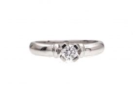 0.20ct round brilliant cut diamond engagement ring in 18kt white gold