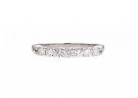 Diamond seven stone half eternity ring in 18kt white gold