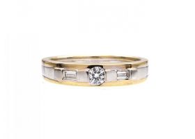 18kt yellow and white gold diamond set wedding ring