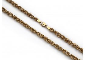 Retro 9kt yellow gold fancy rope link chain