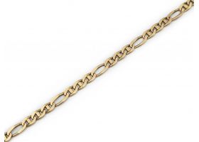 9kt yellow gold vintage Figaro and anchor link bracelet