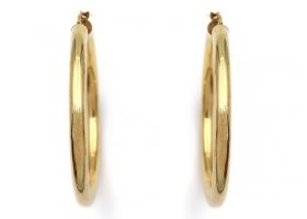 Large vintage 14kt yellow gold hinged hoop earrings