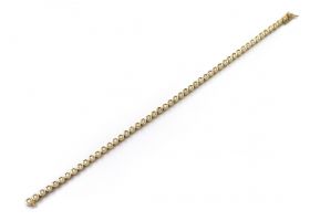 Vintage 18kt yellow gold diamond line bracelet