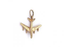 Vintage 9kt yellow Boeing 747 aeroplane charm