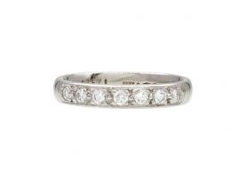 Platinum diamond set half eternity ring
