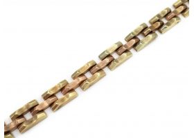 1960s Hungarian 14kt rose and yellow gold textured bracelet