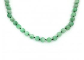 Vintage 40" jade bead necklace