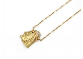 Vintage diamond set wise man necklace in 18kt yellow gold