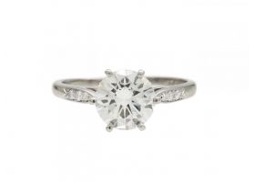 Vintage 1.20ct round brilliant cut diamond solitaire engagement ring