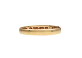 1937 18kt yellow gold D-shape wedding ring in 18kt yellow gold