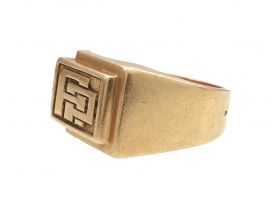 French vintage 'AP' signet ring in 18kt yellow gold