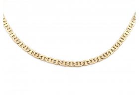 Vintage 51cm flat anchor link chain in 9kt yellow gold