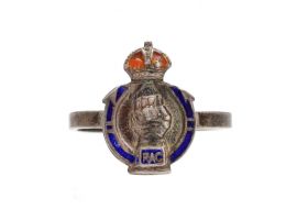 Royal Armoured Corps Military sweetheart ring in sterling silver