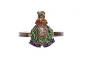 Royal Marines WWII sweetheart ring in sterling silver