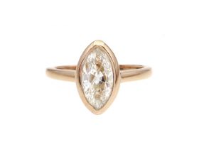 1.40ct Marquise diamond bezel set diamond solitaire ring