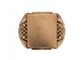 Vintage 18kt yellow gold rectangular plaque signet ring