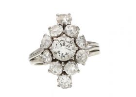 Vintage diamond fancy cluster engagement ring