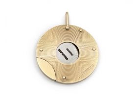 1970s circular concentric cigar cutter pendant in 9kt yellow gold