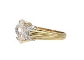 Vintage 2.22ct oval Old Mine cut diamond solitaire engagement ring