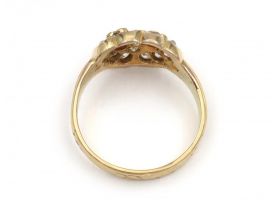 Victorian ruby and diamond double heart ring in 18kt yellow gold