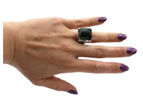 1960s tourmaline and diamond cocktail ring in platinum