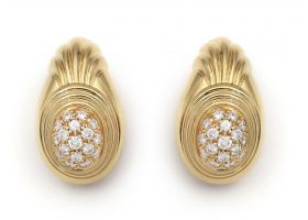 Boucheron Jaipur collection diamond earrings in 18kt yellow gold