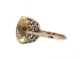 Vintage citrine dress ring in 14kt rose gold