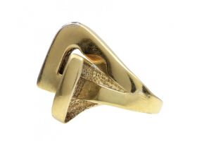Vintage 18kt yellow gold and diamond three dimensional link ring