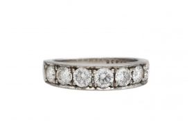 Vintage diamond half eternity ring in platinum