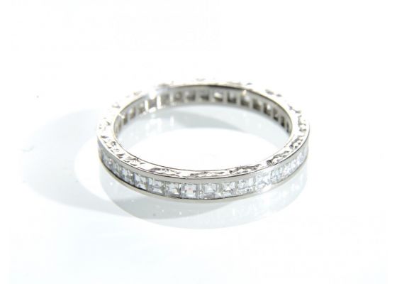 Platinum carre cut diamond full eternity ring