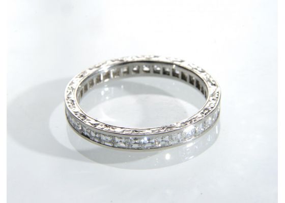 Platinum carre cut diamond full eternity ring