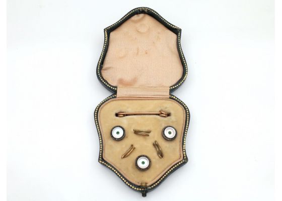 Antique Mother of Pearl Button & Pin Dress Set