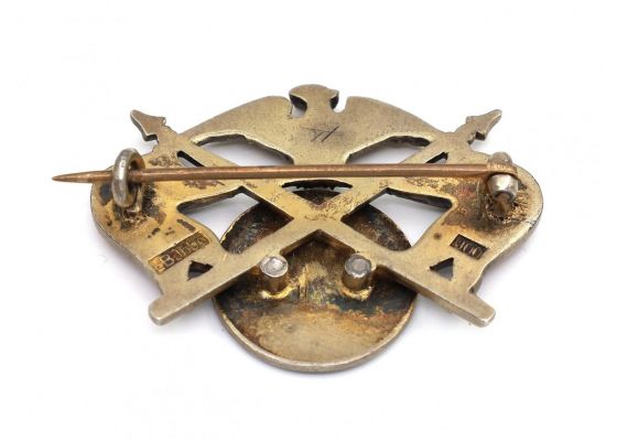 Commemorative South African brooch with medallion of President Kruger