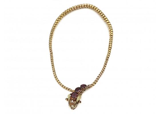 antique Almandine garnet serpent necklace