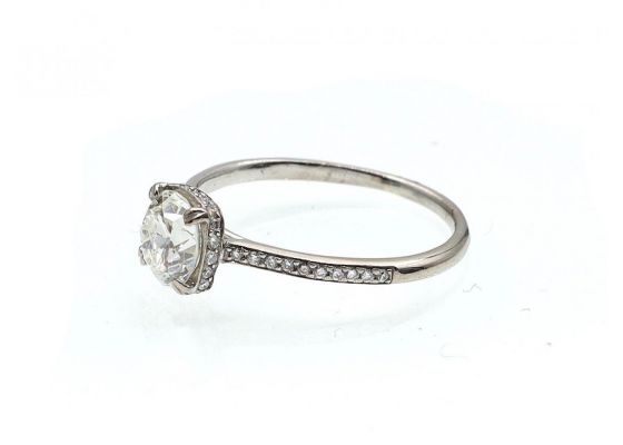 Vintage 1.08ct Old European cut diamond solitaire platinum ring