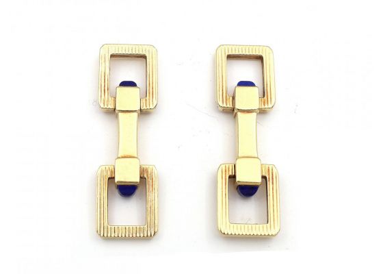 Piaget 18kt Yellow Gold & Lapis Lazuli Stirrup Cufflinks
