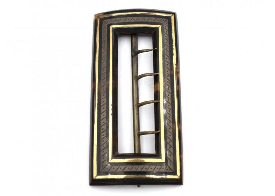 Georgian tortoiseshell buckle with yellow gold inlay