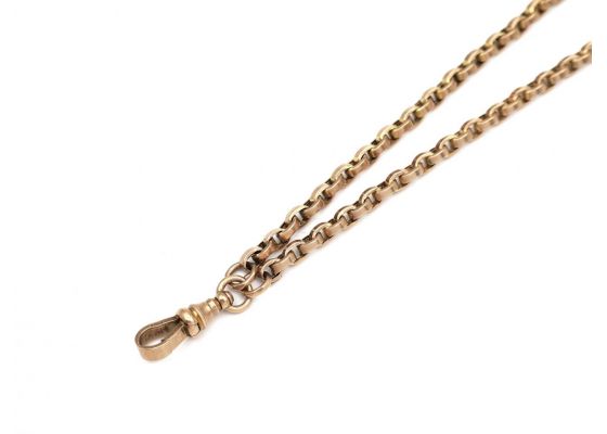 Antique 9kt rose gold belcher longuard chain