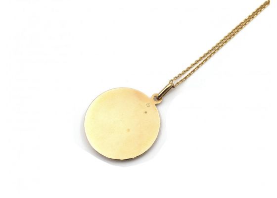 Retro 9kt yellow gold Virgin Mary pendant