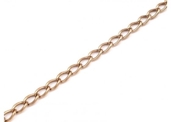 Antique 9kt rose gold oval curb link bracelet