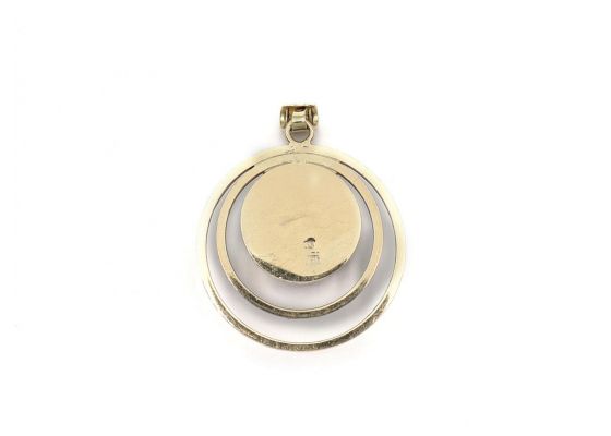 Vintage concentric openwork chrysocolla pendant in 14kt gold