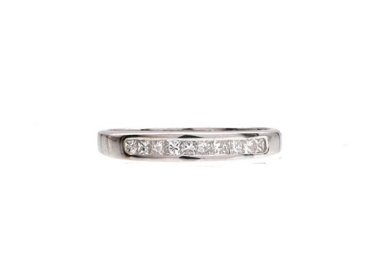Contemporary princess cut diamond half eternity ring